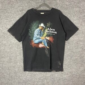 Vintage 1996 Alan Jackson Everything I Love Tour T-Shirt Black Mens Large 90s